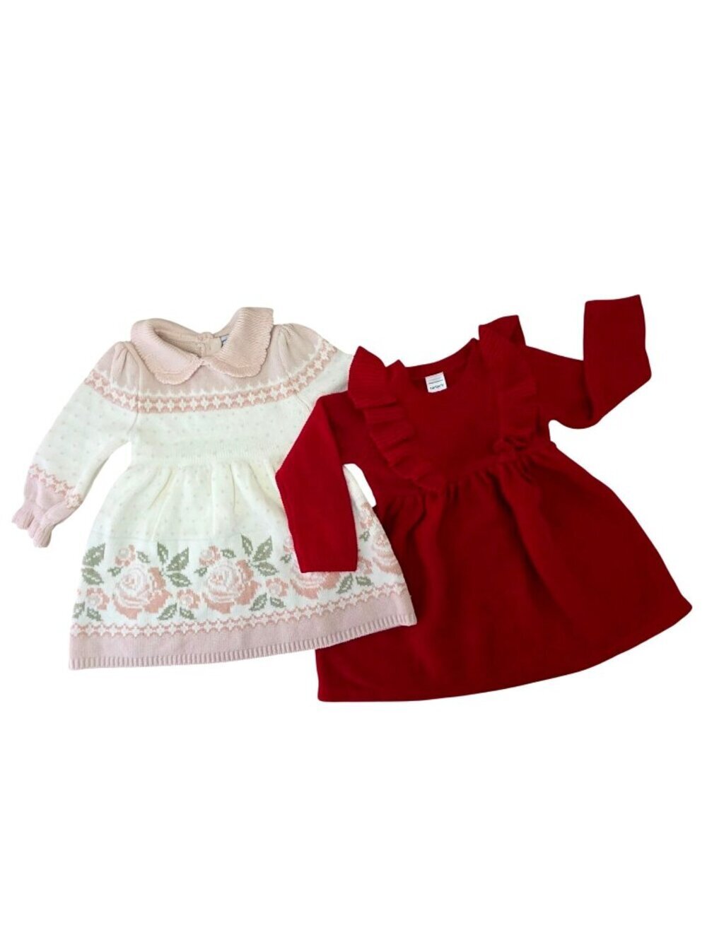 Baby Girl Dress Bundle 6 Mo Cupcakes & Cashmere + Carters Red Cream Cotton Knit
